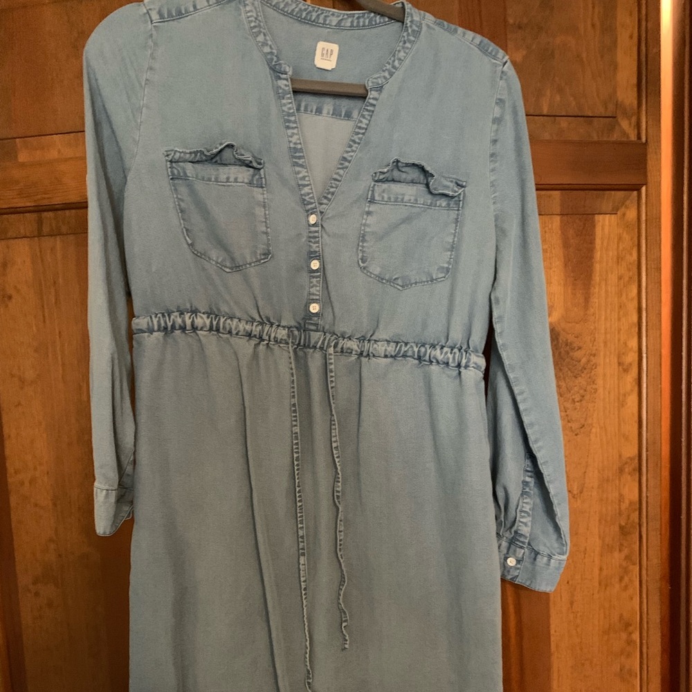 Denim maternity dress